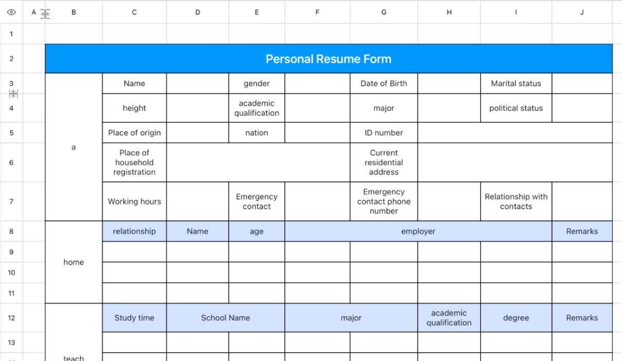 Blue concise personal resume